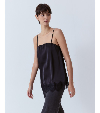 TOP LENCERO SATINADO AJUSTABLE ENCAJE | MULAYA