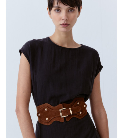 CINTURÓN FAJÍN ANCHO ANTE ELÁSTICO TACHAS | MULAYA