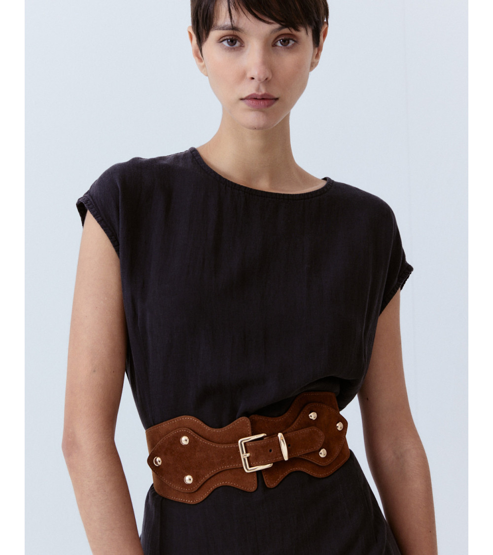 CINTURÓN FAJÍN ANCHO ANTE ELÁSTICO TACHAS | MULAYA