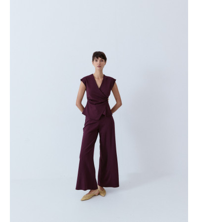 PANTALÓN ANCHO NERVIO TIRO MEDIO CÓMODO | MULAYA