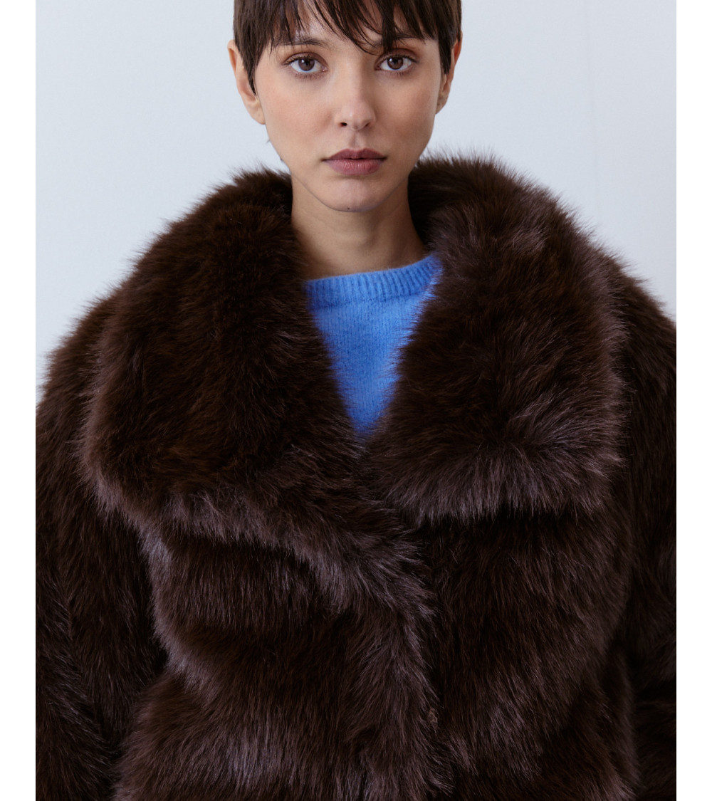 ABRIGO CORTO EFECTO PELO SOLAPA CÁLIDO | MULAYA