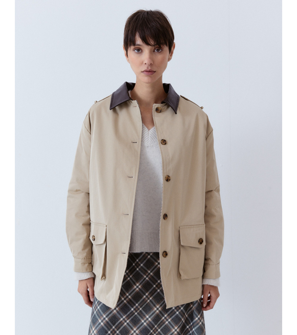 CAZADORA ACOLCHADA SOLAPA POLIPIEL | MULAYA