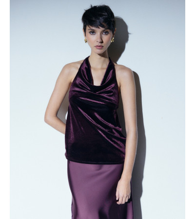 TOP HALTER TERCIOPELO ESPALDA | MULAYA