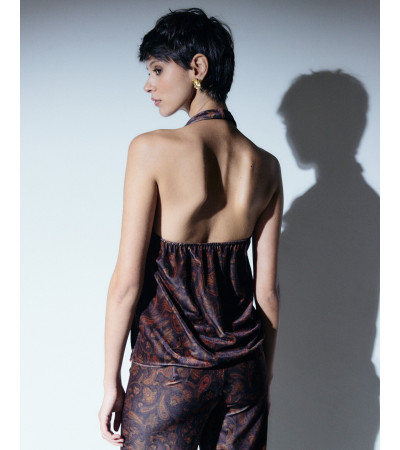 TOP HALTER TERCIOPELO ESPALDA | MULAYA