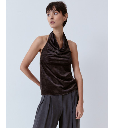 TOP HALTER TERCIOPELO ESPALDA | MULAYA