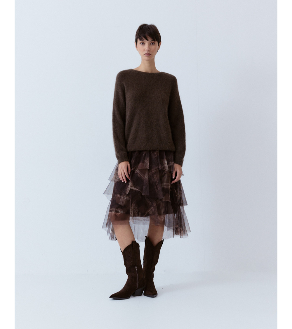 FALDA MIDI VOLANTES TUL | MULAYA