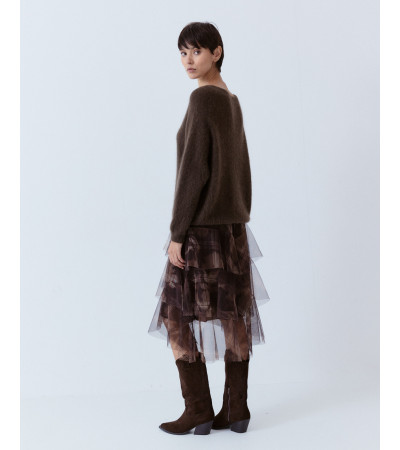 FALDA MIDI VOLANTES TUL | MULAYA