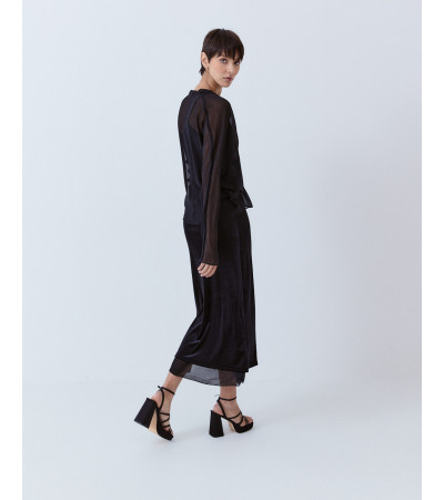 FALDA MIDI TERCIOPELO ABERTURA | MULAYA