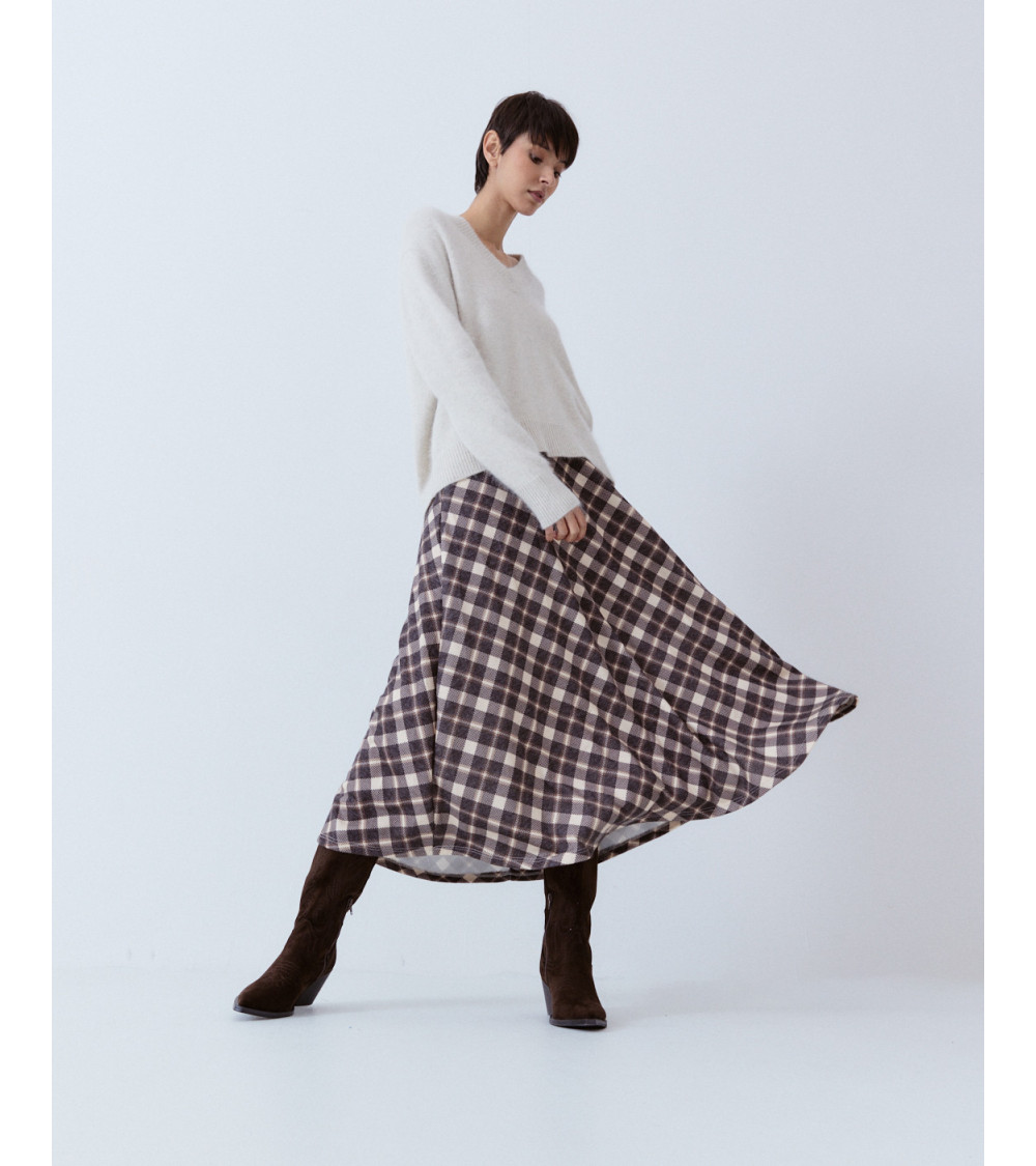 FALDA ESTAMPADA CUADROS CORTE A | MULAYA