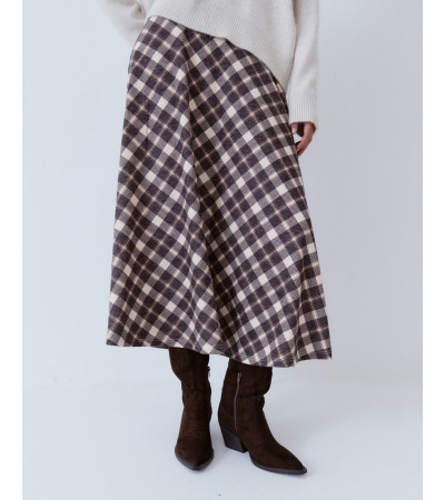 FALDA ESTAMPADA CUADROS CORTE A | MULAYA