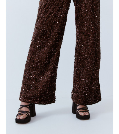 PANTALÓN WIDE LEG LENTEJUELAS CINTURA ELÁSTICA | MULAYA