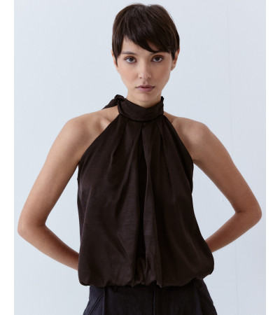 TOP HALTER PLISADO BAJO GLOBO | MULAYA