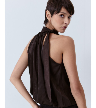 TOP HALTER PLISADO BAJO GLOBO | MULAYA