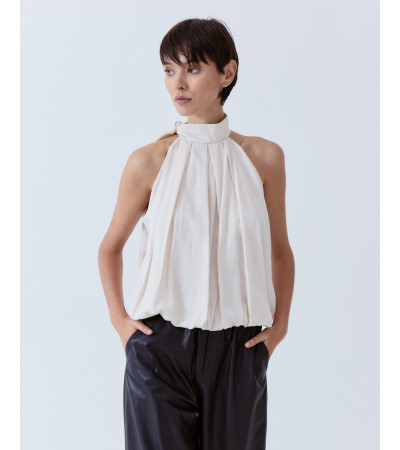 TOP HALTER PLISADO BAJO GLOBO | MULAYA