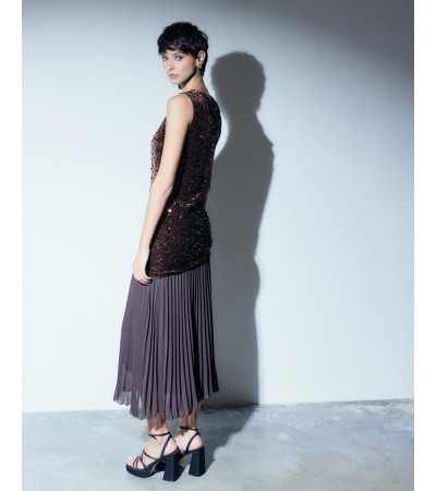 VESTIDO LENTEJUELAS CUELLO REDONDO | MULAYA