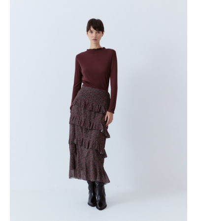 FALDA LARGA VOLANTES ESTAMPADA | MULAYA