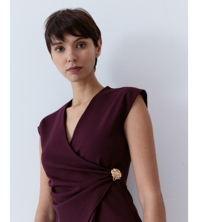 TOP CRUZADO MANGA SISA DETALLE BROCHE | MULAYA