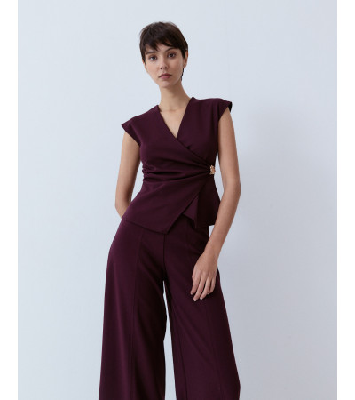 TOP CRUZADO MANGA SISA DETALLE BROCHE | MULAYA