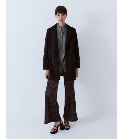 ABRIGO LARGO DE PAÑO CON BOTÓN | MULAYA