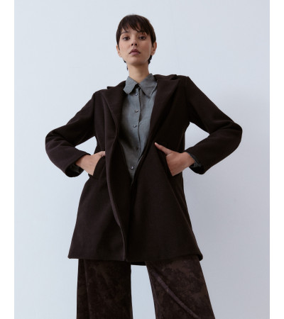 ABRIGO LARGO DE PAÑO CON BOTÓN | MULAYA