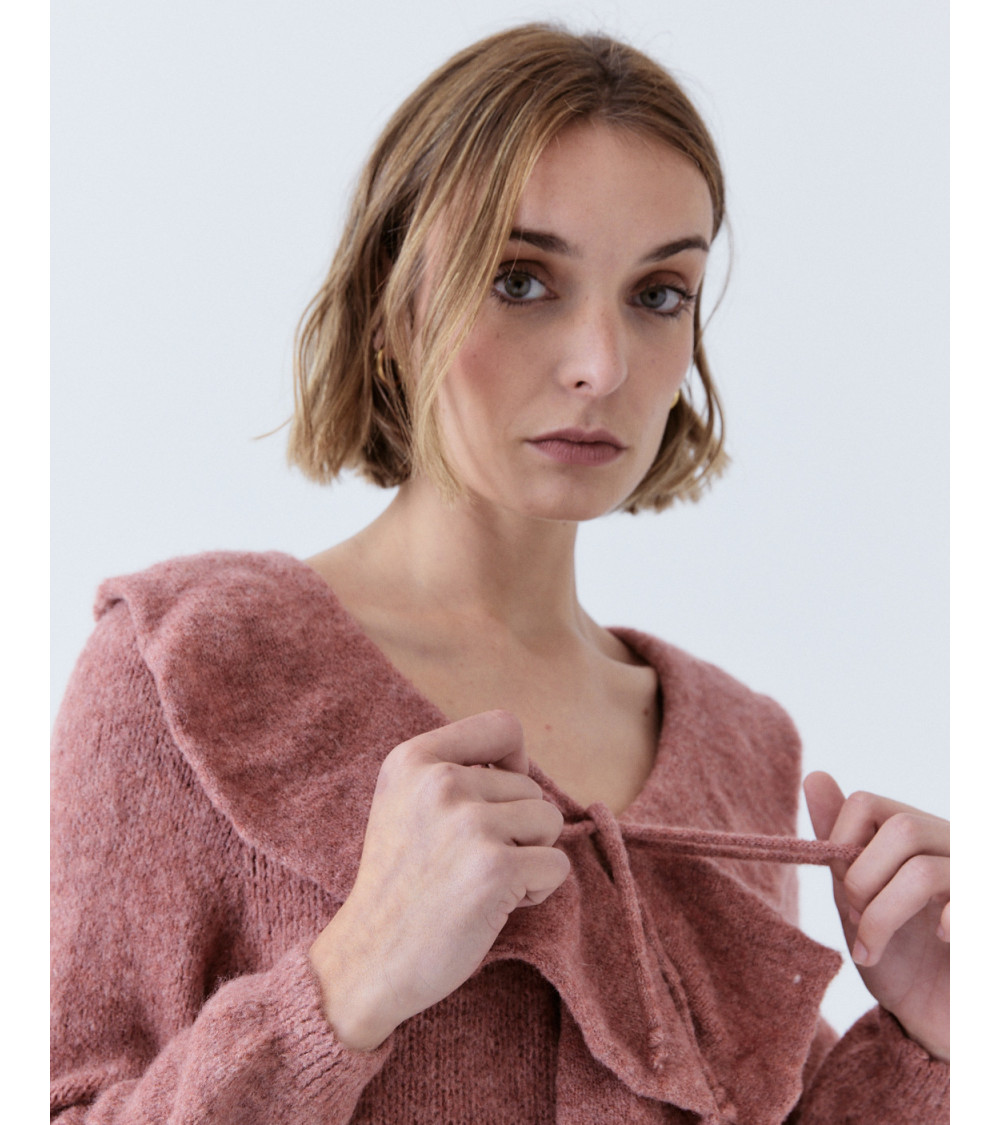 JERSEY DE PUNTO CON VOLANTES Y LAZADA | MULAYA