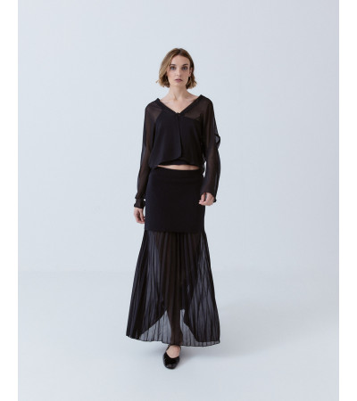 FALDA DOBLE CAPA PLISADA Y PUNTO | MULAYA