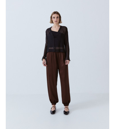 PANTALÓN BOMBACHO SATINADO TIRO ALTO | MULAYA