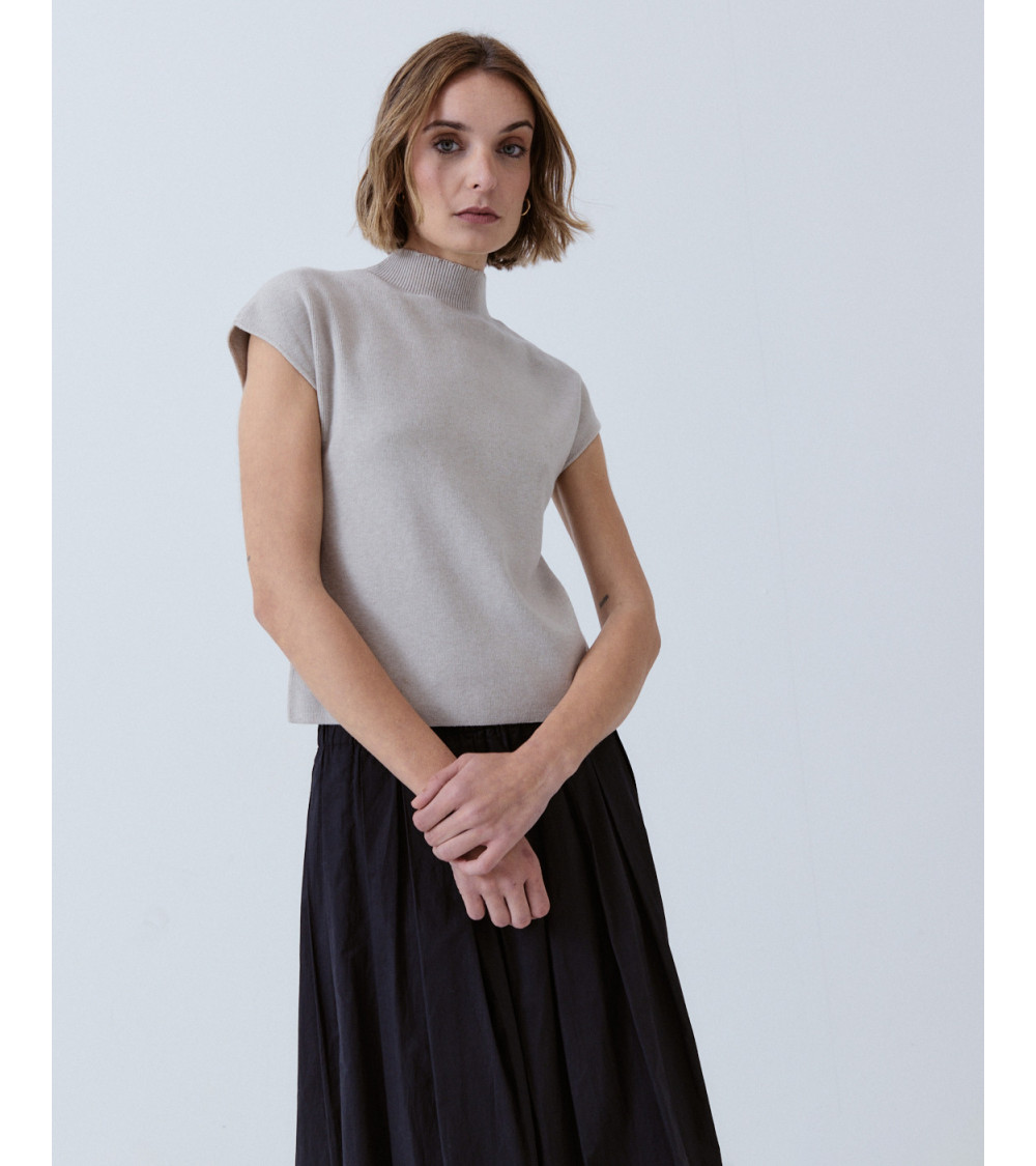 TOP PUNTO CUELLO ALTO ACABADO RIB | MULAYA