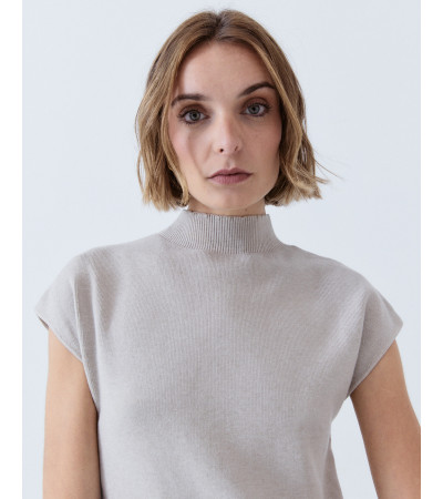 TOP PUNTO CUELLO ALTO ACABADO RIB | MULAYA