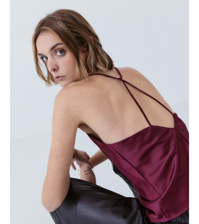 TOP TIRANTES SATÉN ESPALDA CRUZADA | MULAYA