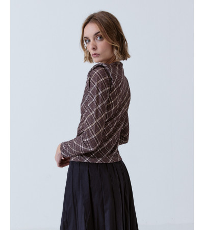 TOP ESTAMPADO CUADROS CUELLO BARCO | MULAYA