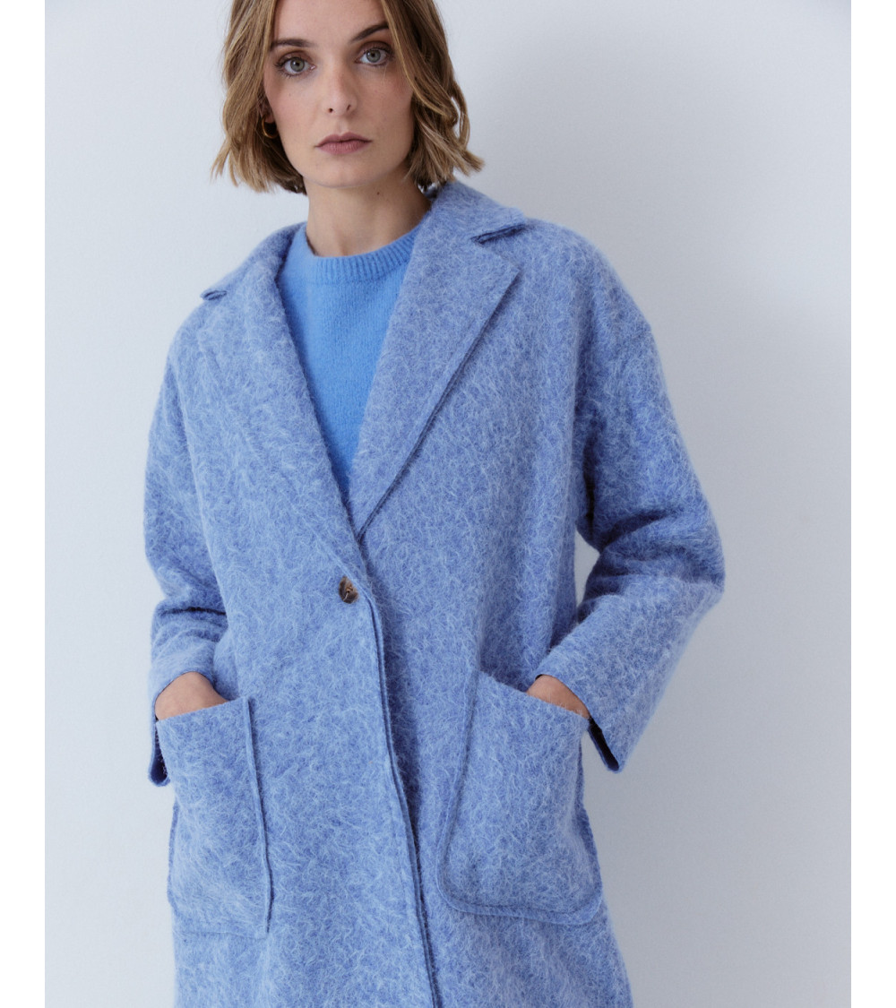 ABRIGO JASPEADO CUELLO SOLAPA | MULAYA