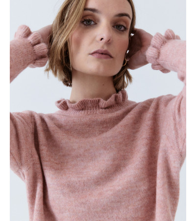 JERSEY PUNTO CON VOLANTES CUELLO Y PUÑOS | MULAYA