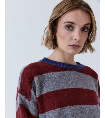 JERSEY RAYAS CUELLO REDONDO DETALLE RIB | MULAYA