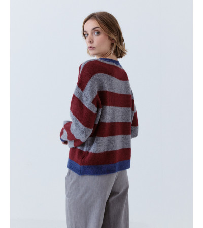 JERSEY RAYAS CUELLO REDONDO DETALLE RIB | MULAYA