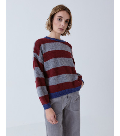 JERSEY RAYAS CUELLO REDONDO DETALLE RIB | MULAYA