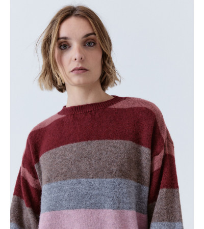 JERSEY RAYAS CUELLO REDONDO DETALLE RIB | MULAYA