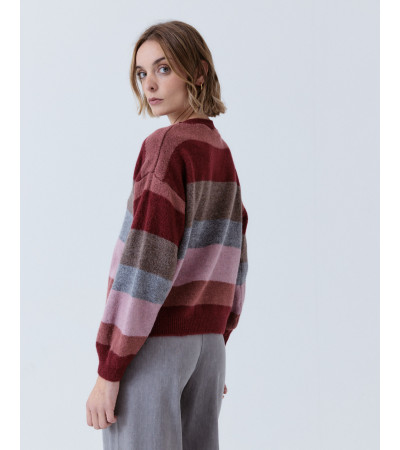 JERSEY RAYAS CUELLO REDONDO DETALLE RIB | MULAYA