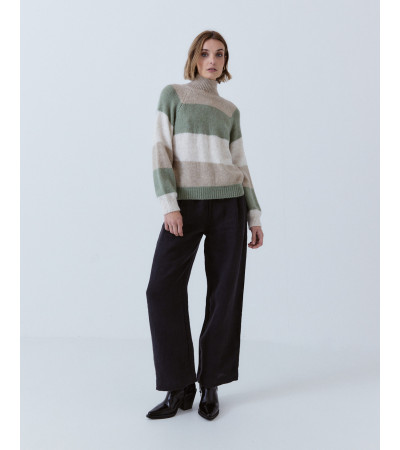 JERSEY CUELLO ALTO RAYAS A JUEGO | MULAYA