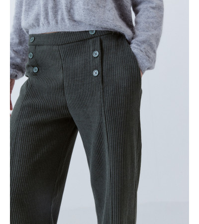 PANTALÓN WIDE LEG CON BOTONES FRONTALES | MULAYA