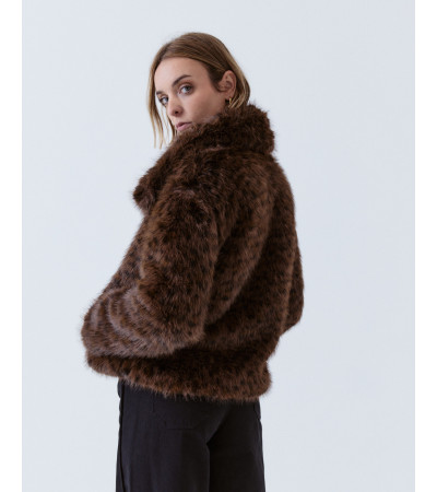 ABRIGO EFECTO PELO ANIMAL PRINT | MULAYA