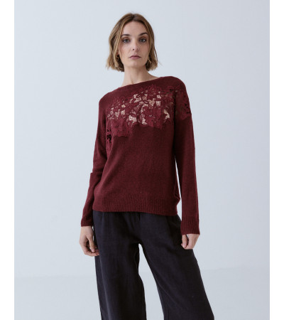 JERSEY PUNTO DETALLE ENCAJE FRONTAL | MULAYA