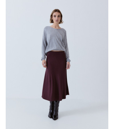 FALDA MIDI DE PUNTO CORTE EN A | MULAYA