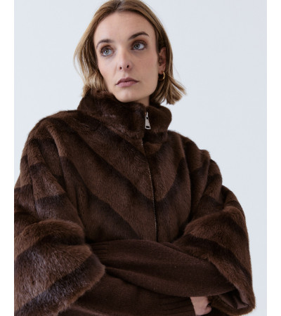 CHAQUETA EFECTO PELO MANGA 3/4 | MULAYA