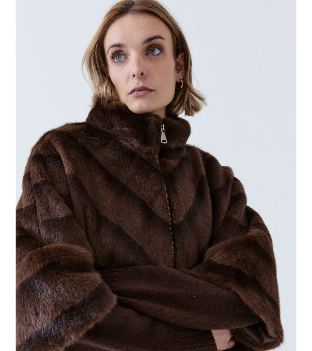 CHAQUETA EFECTO PELO MANGA 3/4 | MULAYA