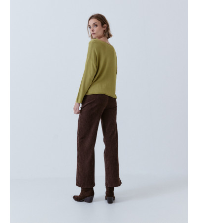 PANTALÓN PANA WIDE LEG CINTURA ELÁSTICA | MULAYA