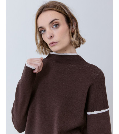 JERSEY CUELLO ALTO DETALLE CONTRASTE | MULAYA