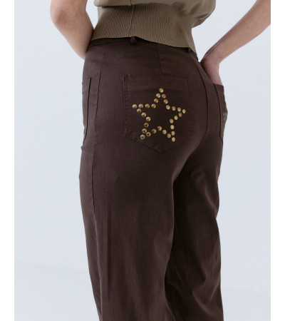 PANTALÓN WIDE LEG TACHAS ESTRELLAS | MULAYA