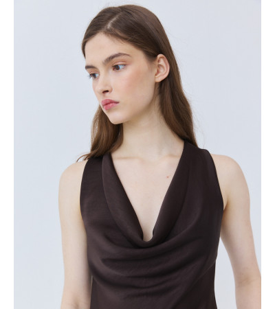 TOP SATÉN CUELLO DRAPEADO | MULAYA