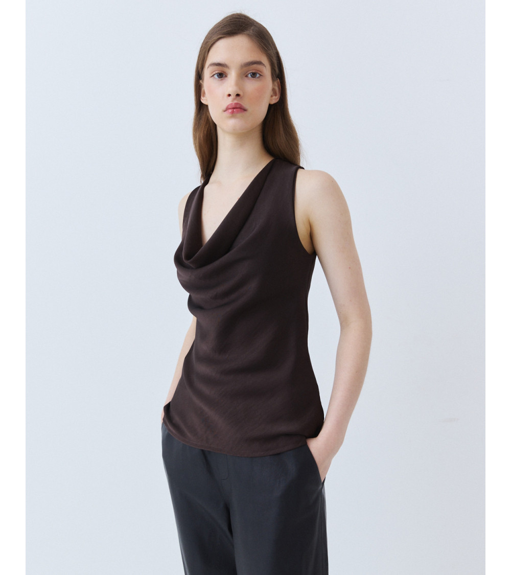 TOP SATÉN CUELLO DRAPEADO | MULAYA